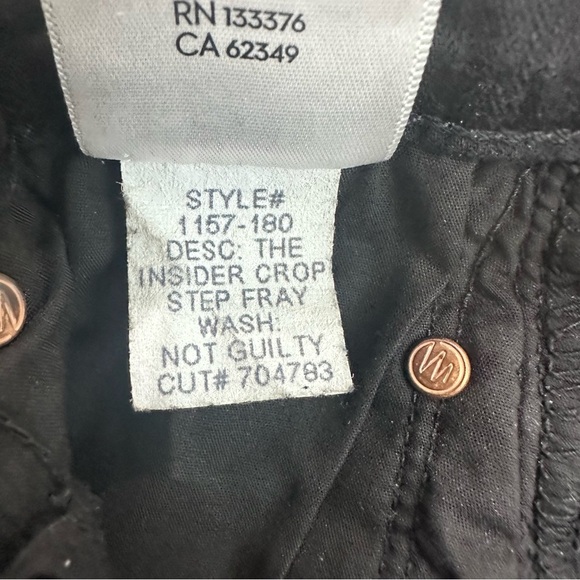 MOTHER insider crop step fray jeans in not guilty black size 25 - Picture 9 of 10